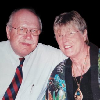 smiling man and woman