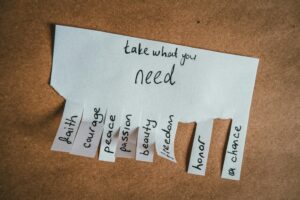 Paper with tear-offs.