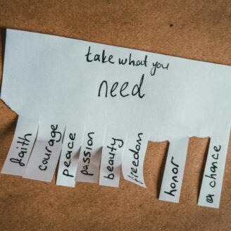 Paper with tear-offs.