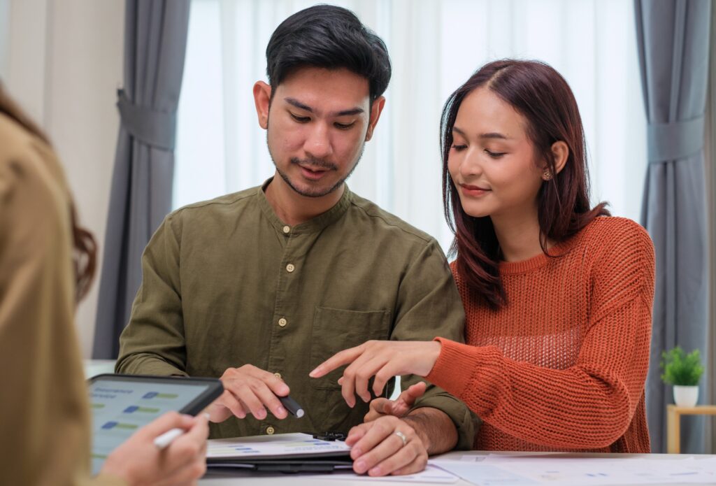 Two people discussing a decision.
